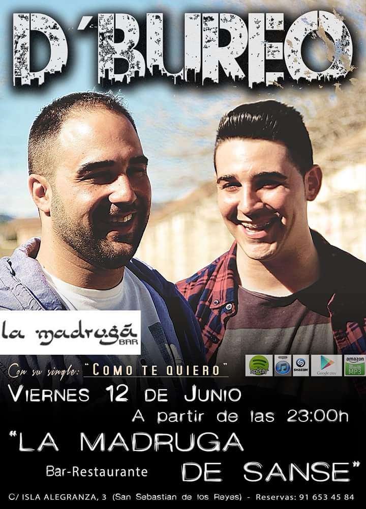 DBureoClubDFans's tweet photo. Familia esta noche @grupodbureo estará en @LaMadrugaSL para llenar de arte el viernes! #VenteDBureo  #OsEsperamos http://t.co/Iy6mIjqjkl