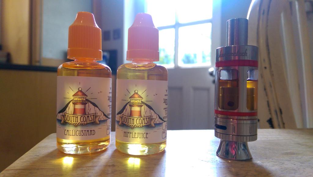 Stueylakes's tweet photo. @SouthCoastVapes mega juice guys had both in subtank 0.5 around 22w #boom thanks loads and will be reordering soon http://t.co/vTzOfV9gan