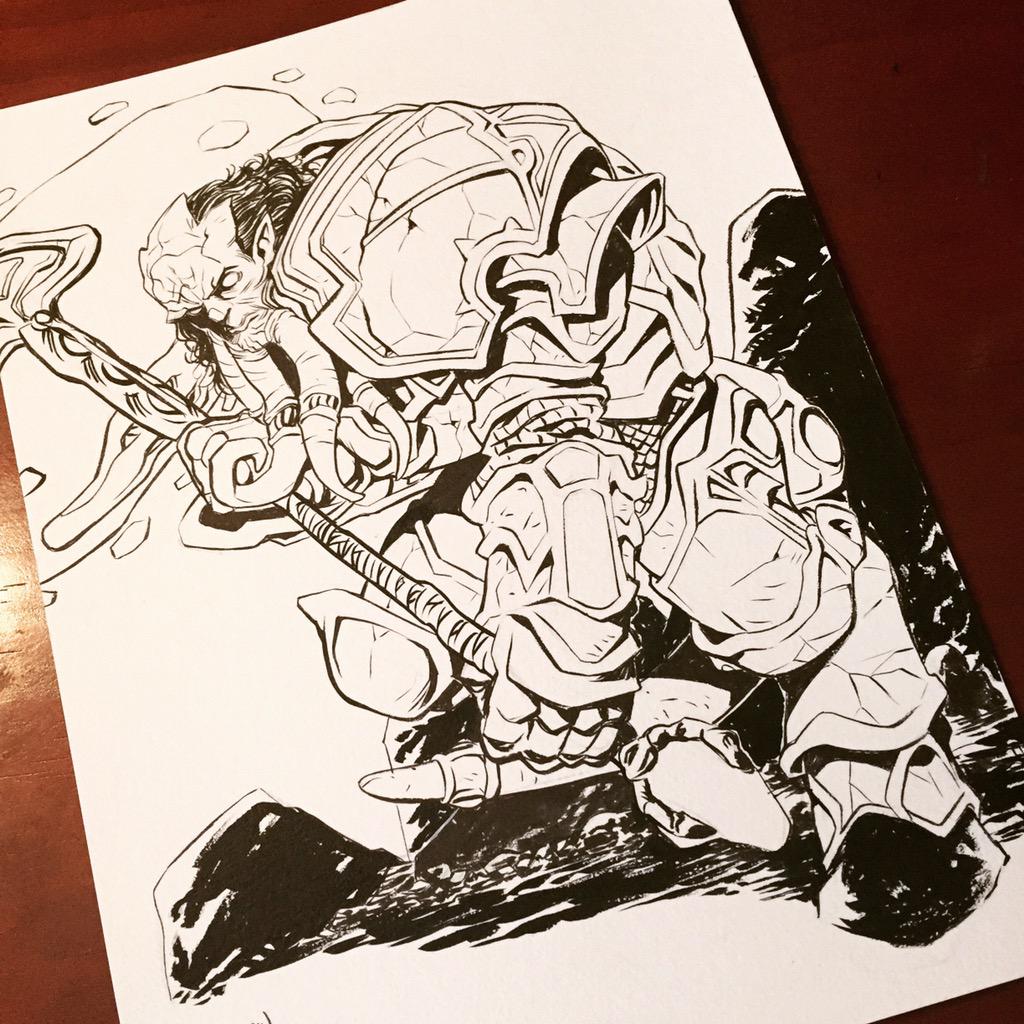 drew_moss's tweet image. Vindicator Maraad #wip #heroescon2015 #WoWC