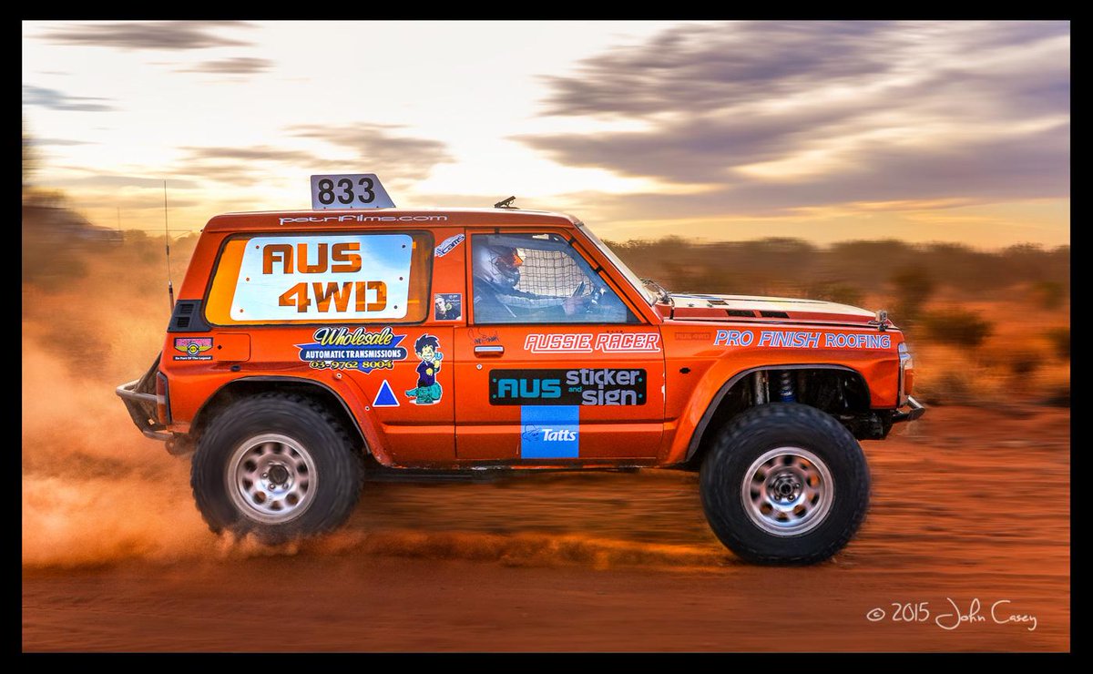 caseyimaging's tweet image. Sandy Bowman's Nissan Patrol racing at the 20km mark of last week's Finke Desert Race at Alice Springs