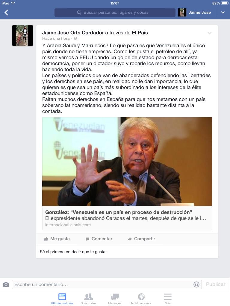 CirculoJovenCor's tweet photo. reflexión sobre Venezuela y Felipe Gonzalez http://t.co/hrclekU8Bl