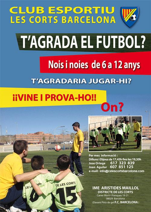 celescortsbcn's tweet photo. T'agrada el fubtol? tens entre 6 i 12 anys? Vine a @celescortsbcn i prova-ho! 
#futbolbcn #lescorts #fcf #esport http://t.co/0PHYhtz0V9