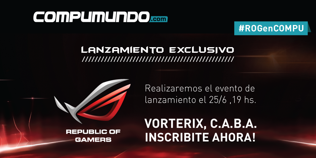 compumundo's tweet photo. Asistí al Evento de Lanzamiento de ROG en Compumundo el25/6 en Vorterix!Anotate en http://t.co/rioxPV3JnO #ROGenCOMPU http://t.co/2R0omA2t5J
