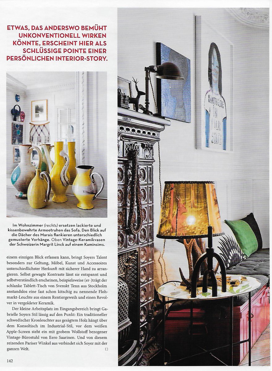 LINDELLANDCo's tweet photo. @LINDELLANDCo's founder / chief designer Gabrielle SOYER and her arty Parisian apartment in AD Germany June 2015. 5/5 http://t.co/pIcRO65heO