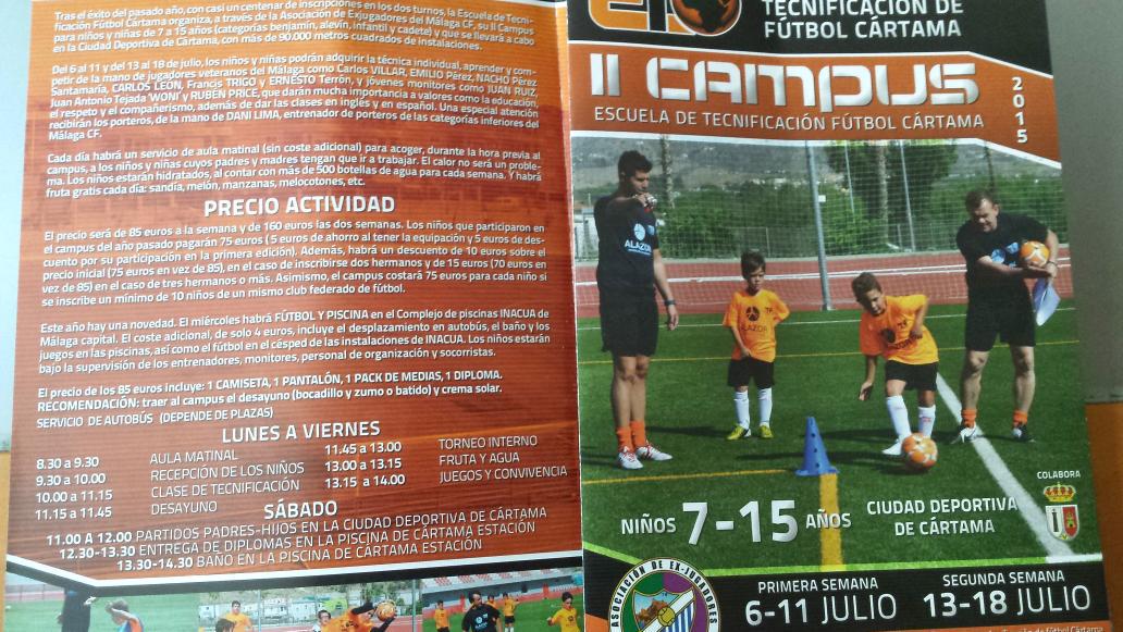 Campus de Cártama. 6-11 y 13-18 julio. Bus desde Málaga. Camiseta del <a href="/MalagaCF/">Málaga CF</a> a 60 primeros inscritos. <a href="/APDMalaga/">APDMalaga</a>