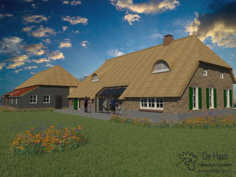 BuroDeHaan's tweet photo. De mannen van Authentiek Bouw hebben het hoogste punt bereikt bij deze mooie authentieke woonboerderij.Mooi resultaat http://t.co/TccXXJbDRT