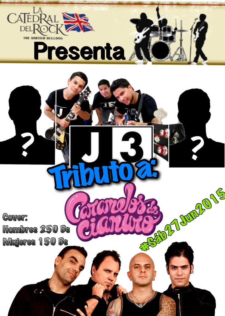 RockJ3's tweet photo. #Sáb27Jun2015 en @CatedraldelRock #J3TributoCDC tributo a @CDCrock @hoyquehaymgta @QHacerEnLaIsla @MargaritaDNoche http://t.co/MPlnvnAT8g