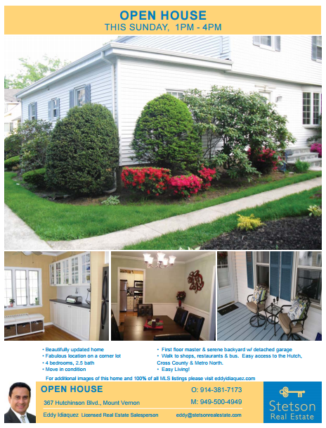 StetsonRLEstate's tweet photo. Come join @EddyIdiaquez this Sunday, the 14th, from 1:30-4:30 pm, for the Public Open House for 367 Hutchinson Blvd. http://t.co/u3UG3JxH7E