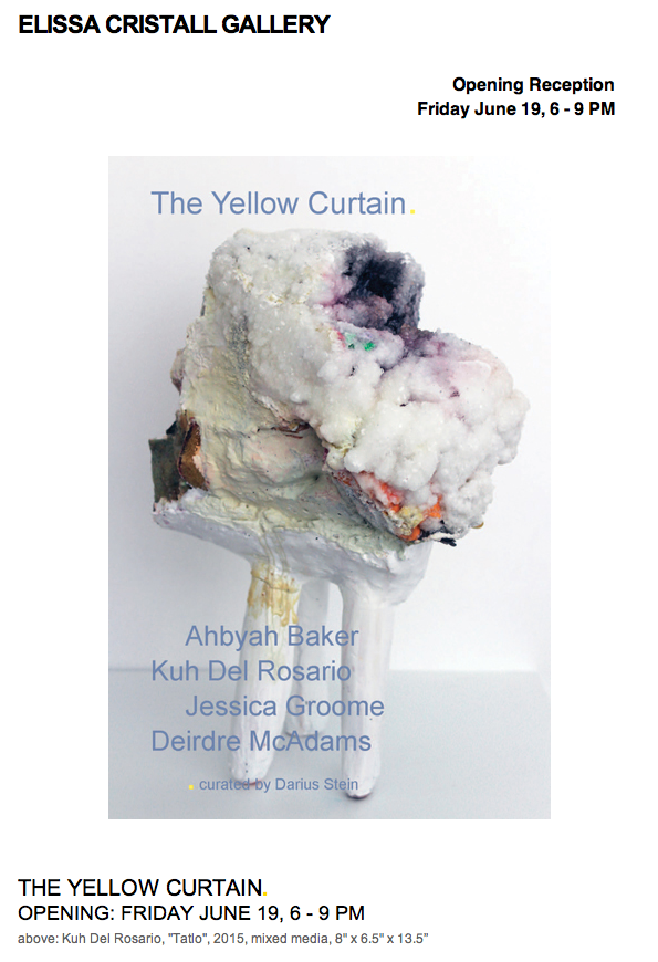 kuhangeles's tweet photo. The Yellow Curtain @CristallGallery Opening Jun19 6-9p. Super excited! with @AhbyahB, Deirdre McAdams, Jessica Groome http://t.co/tP0bxTS41k
