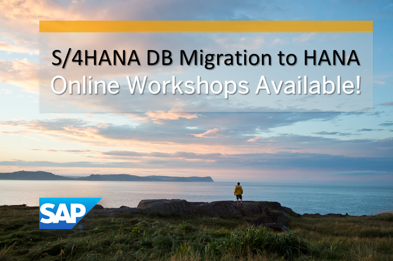 SAP's tweet image. Hurry before it's too late! Register for the S/4HANA DB Migration Online Workshops: spr.ly/6014B6X2y
