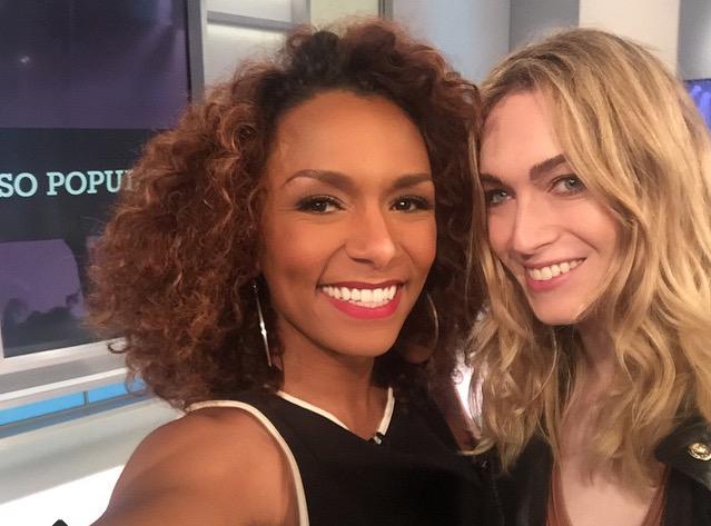 LevysDigest's tweet image. (Janet I just stole this pic from u) check out @MsJamieClayton from @sense8 on @janetmock @msnbc show #SoPOPular Xxo