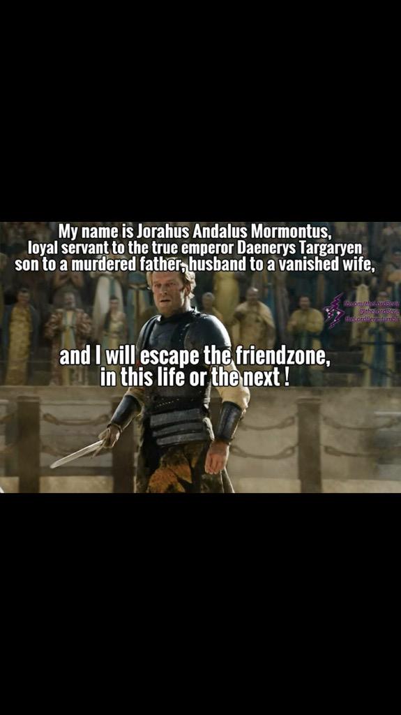 _LaurenWilson's tweet image. I love this! Haha #jorahmormont #GameOfThrones #jorahtheexplorer #jorahfriendzone #Gladiator
