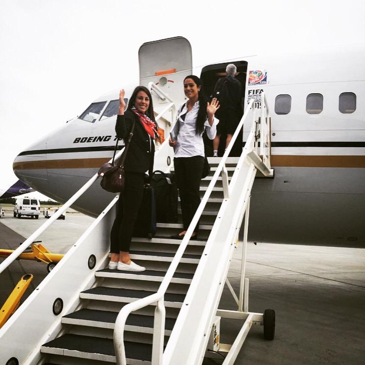PeauDeLoup's tweet photo. And the team is off to Montreal!! Go kick some butt ladies!! 👊🏼👊🏼 #wwc2015 #canwnt #montreal #unityscarf #no1oxford http://t.co/Md7s3k7CnQ