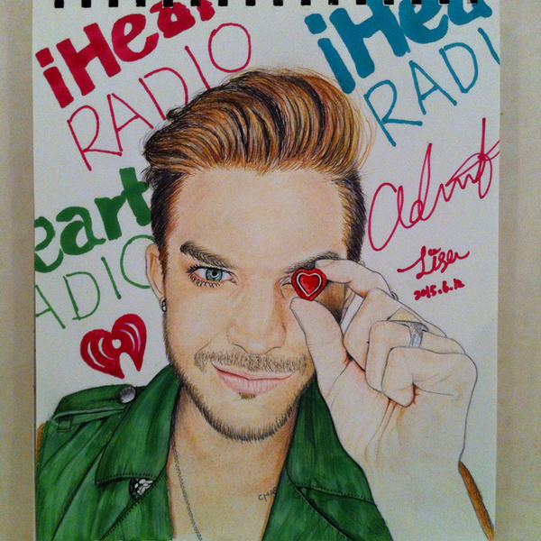 ladyoz84's tweet photo. NEW POST in Atop FanArt Gallery http://t.co/N2lQKj1CvR ♥ I Heart Radio ♥ @adamlambert by adamlisa_art@luvadamlisa http://t.co/egPS7vu59K