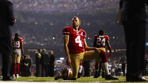espn's tweet photo. NFL punter Andy Lee is changing his number to 8 to honor his daughter, who lived just 8 days: http://t.co/w1x4HfOtbt http://t.co/QKzvSmaJFk