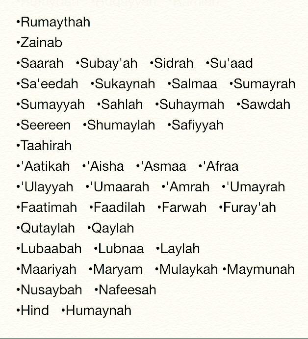 Arabic Names For Girls With S / Sahabiyat Names 75 Sacred Female Sahaba