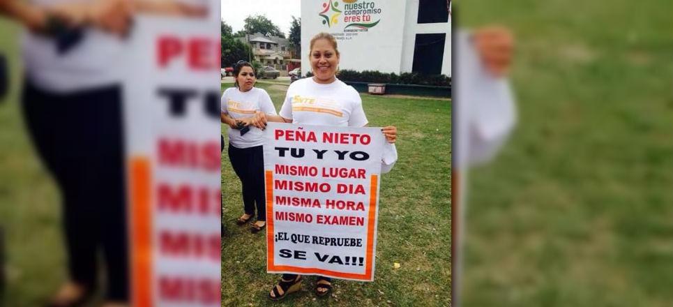 AristeguiOnline's tweet photo. #Quenosetepase Reta maestra a EPN: “¡El que repruebe, se va!” (foto) http://t.co/Weq9c1LCya http://t.co/NZfai8gjmH