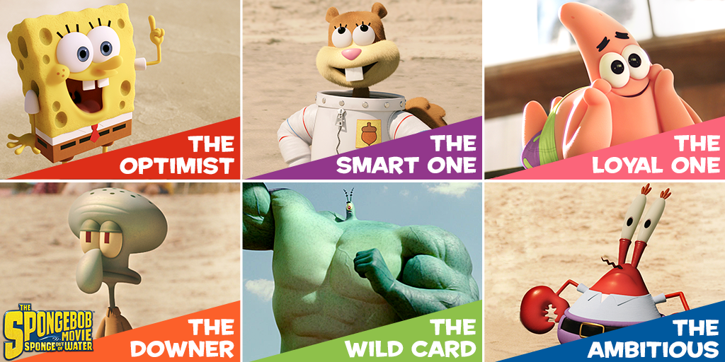 SpongeBobMovie's tweet photo. Where do you fit in? @ your friends and see these guys in action on Blu-ray! http://t.co/yHPKTXKyuL http://t.co/dHXY7gx5xE