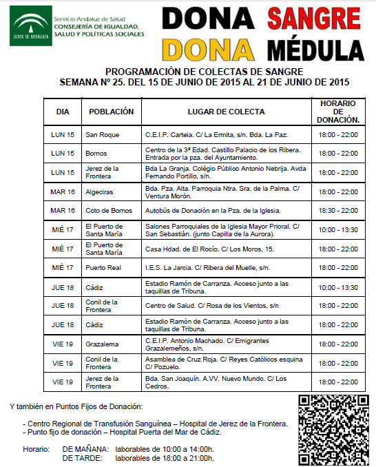 Donde #DONAR próxima semana:
<a href="/Jerez_News/">Jerez de la Frontera</a> <a href="/vivacadiz/">Viva Cádiz</a> <a href="/EspacioEd/">VIVA el puerto - ed!</a> <a href="/SanlucarALdia/">Sanlúcar al día</a> <a href="/laisladelsur/">isladesanfernando</a> <a href="/8chiclana/">8 Chiclana</a> <a href="/PuertoRealHoy/">PuertoRealHoy</a>