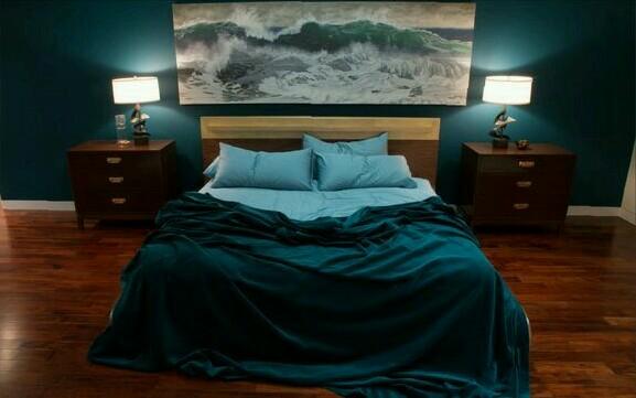 I push open the heavy door and into Mr. Grey's bedroom, immediately rolling my eyes and laughing to myself. He can ~