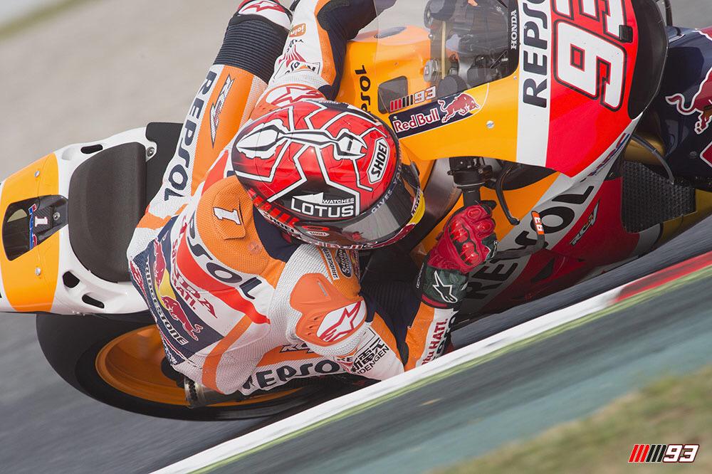 Marc Marrquez on Repsol Honda RC213V scored his 41st fastest lap. #MotoGP #OTD 2015 #CatalanGP (Photo via @marcmarquez93)