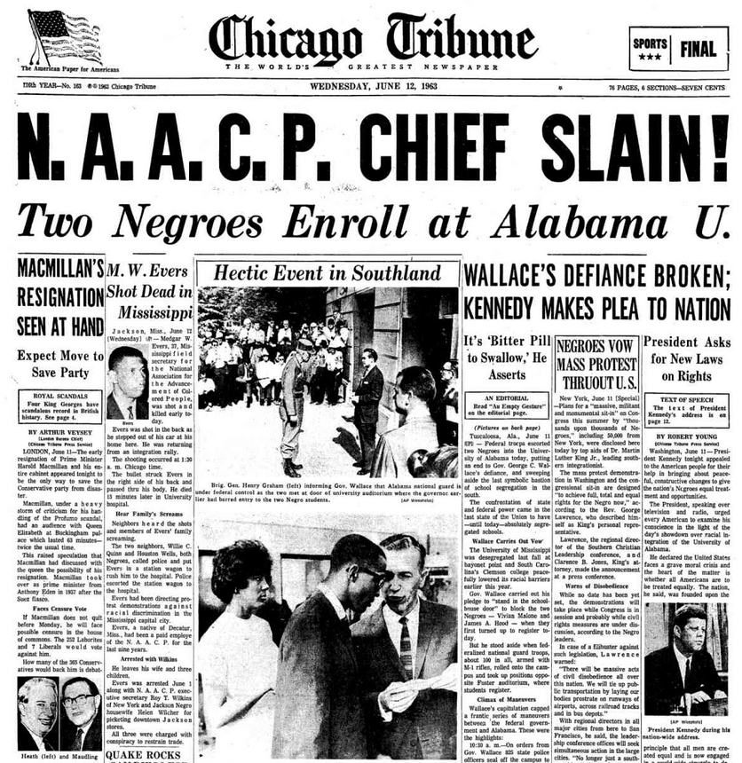 Image result for medgar evers killed