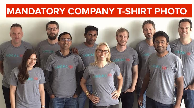 Fieldday_app's tweet photo. #LocalID launch week wouldn't be complete without company t-shirts and a forced team photo #SiliconBeach http://t.co/Ns5YVHcO6t