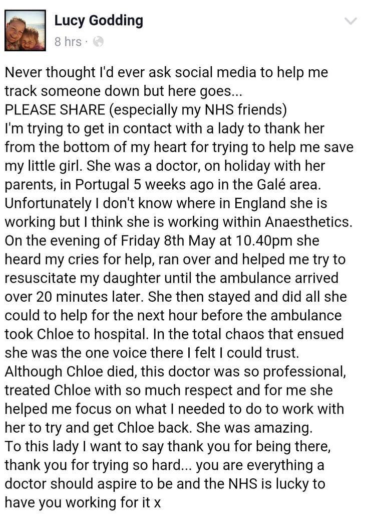 This doctor is an inspiration and a credit to all anaesthetists. I hope this reaches her. #portugaldoc