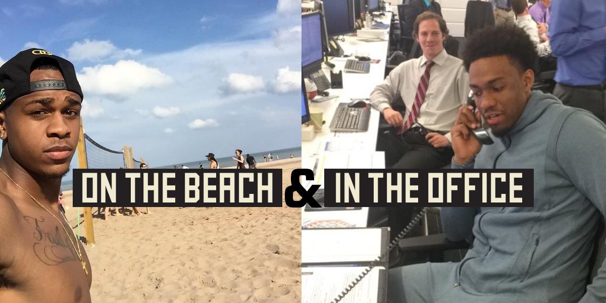 Bucks's tweet image. From the beach to the office, we check in and see what the squad was up to this week » on.nba.com/1L3S3je