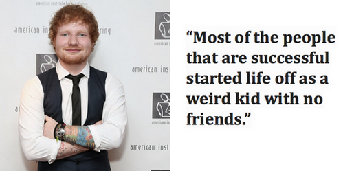 BuzzFeed's tweet photo. Ed Sheeran: “Embrace your weirdness” http://t.co/GiuhCq3sS0 http://t.co/vKKdZEi5Uz