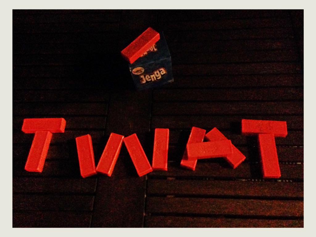 Alternative way to play #jenga when u realise holiday home's crappy jenga only has 12 pieces..