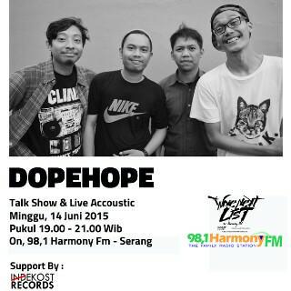 talk show &amp; live accoustic w/ <a href="/DopehopePunk/">Dopehope Official</a> minggu 14 juni  @Harmony981FM  <a href="/IndieHMN/">INDIE NEXT LIST</a>