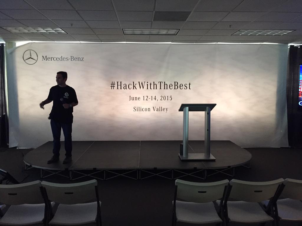 Joining my first Hackathon ever. As staff, though. #HackWithTheBest #MercedesBenz #Daimler