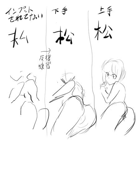 @pururun_z まだ我々は字を知らない状態と心得るべし 上手く書ける書けないは字を知ってから 字を知るには反復練習すれば誰でも出来る 上手い下手はその後来る それすらも字をどれだけ知ってるかで決まる これが私の説だ 