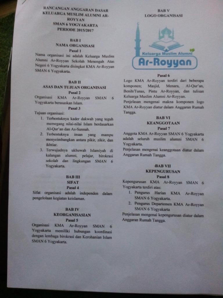 KMAArRoyyan's tweet photo. Ini beberapa isi dari AD/ART @KMAArRoyyan http://t.co/F25T4x42Lh