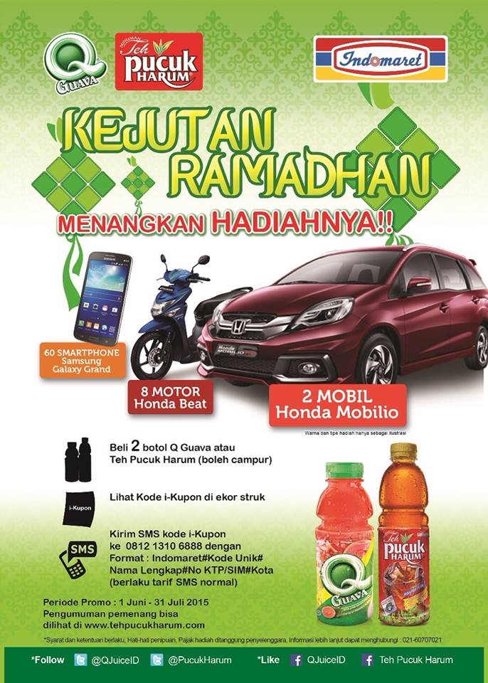 QJuiceID's tweet photo. Selagi weekend, yuk borong QGuava di @indomaret dan menangkan hp, motor atau mobilnya! #KuisQJuice http://t.co/9CzoDxpyVV