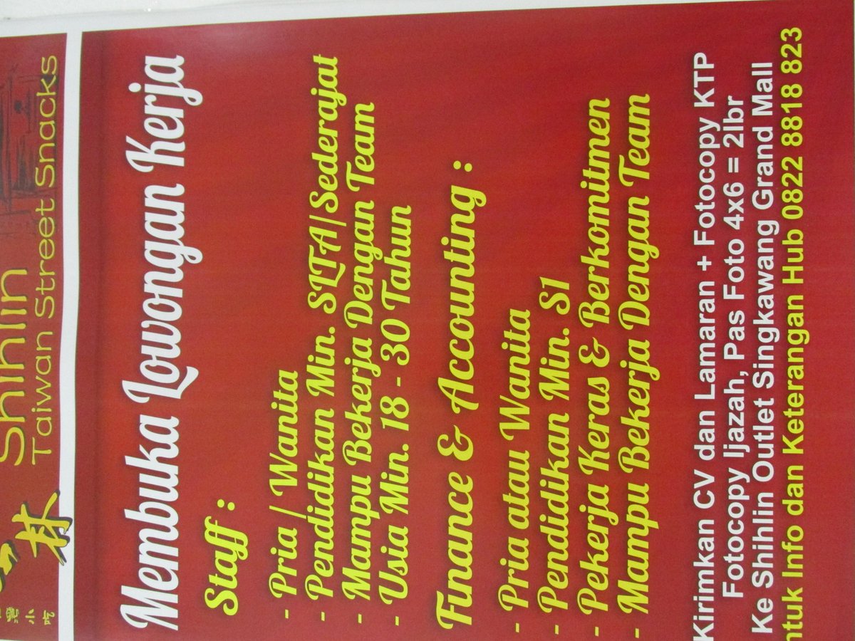 Info Lowongan Kerja :)

Shihlin Taiwan Street Snacks.
<a href="/SGrandMall/">Singkawang GrandMall</a>