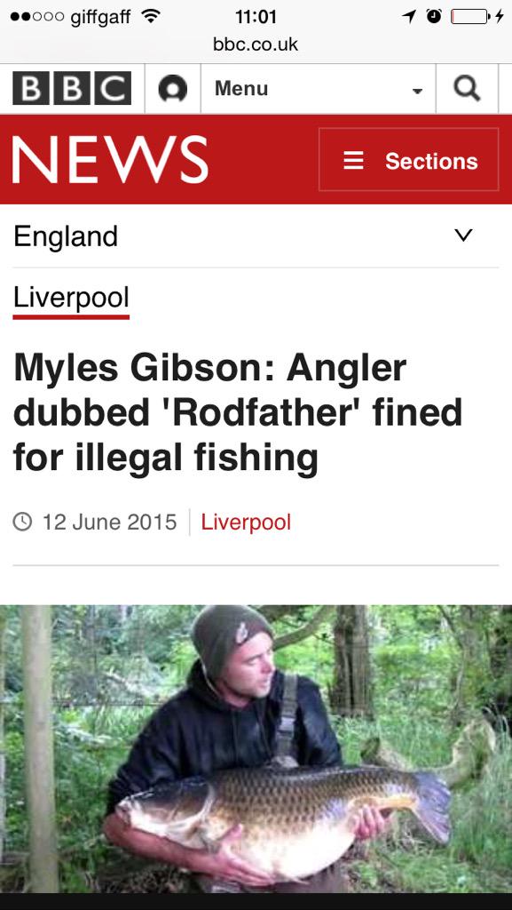CollectFishing's tweet image. Mark Gibson has been fined over catching Jim's fish from Tatton park mere