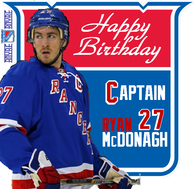 Happy Birthday New York Rangers Captain Ryan McDonagh!! 