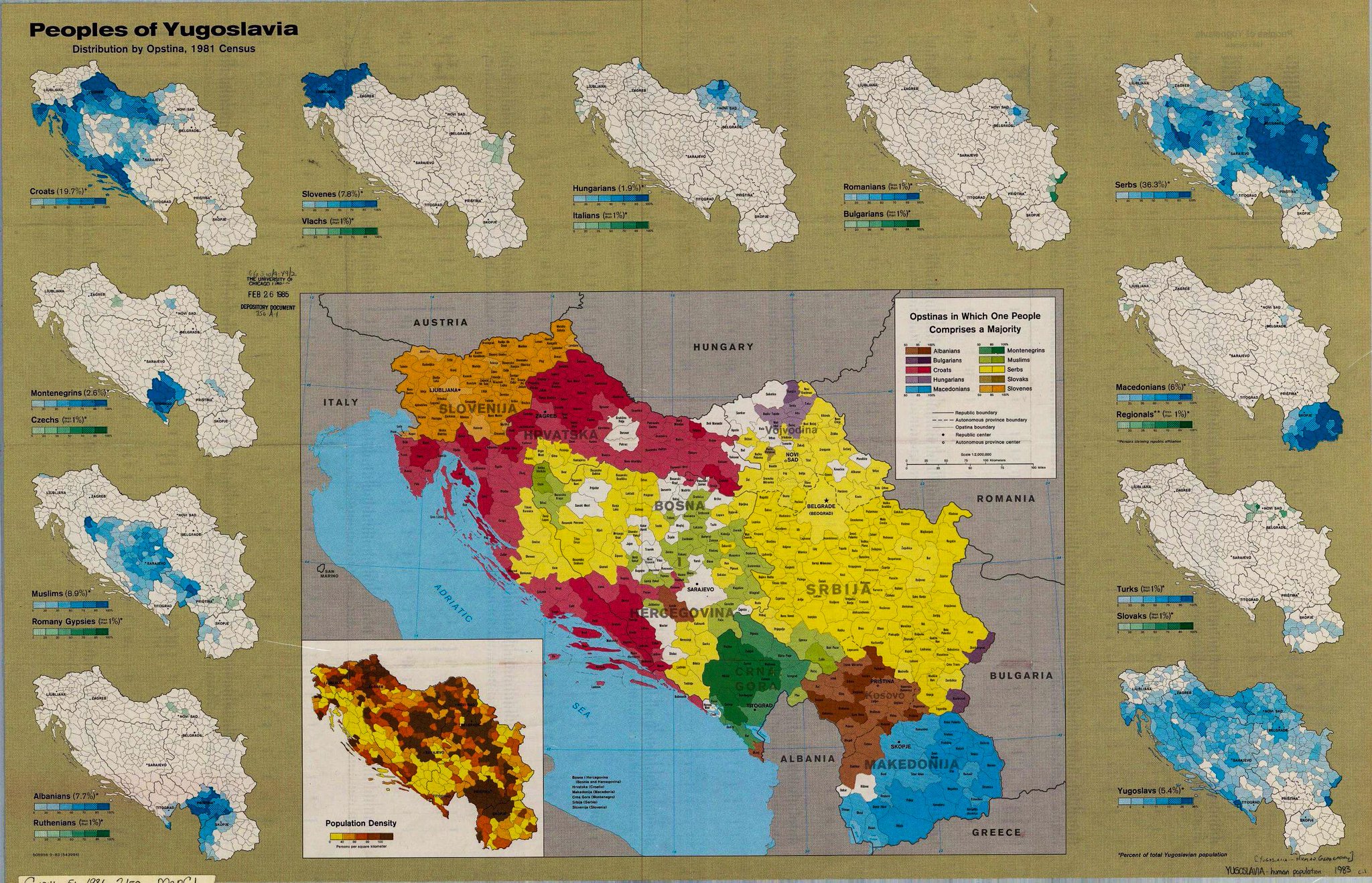 Iloveyugo No Twitter 再rt ネットで発見した旧ユーゴの民族分布地図 1981年国勢調査をもとに 米国cia作成 19年刊行 混住を示す全体地図 の周りに 民族それぞれ単独の分布図もある ここまで分かりやすいのは初めて見