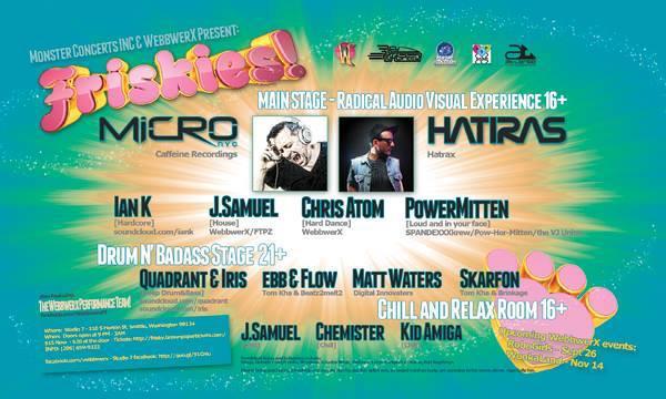 atlargebookings's tweet photo. Tonite #Seattle @djmicrony @hatiras @ Studio7 #Friskies @webbwerx #MicroNYC #djagent #atlargedjs #hatiras http://t.co/rdDfLDxwTp