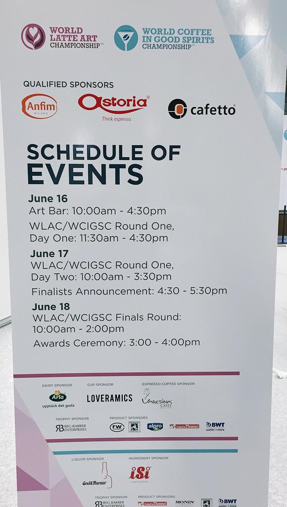 WCoffeeChamps's tweet photo. #NordicWOC2015 #WLAC2015 & #WCIGSC2015 Schedule http://t.co/WDLniZ1lkl