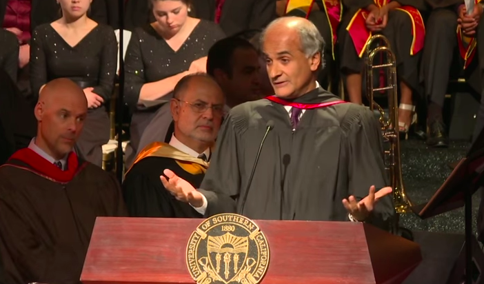 themarginalian's tweet image. Stop what you’re doing and watch Pico Iyer’s magnificent @USC commencement address buff.ly/1GkNUX2