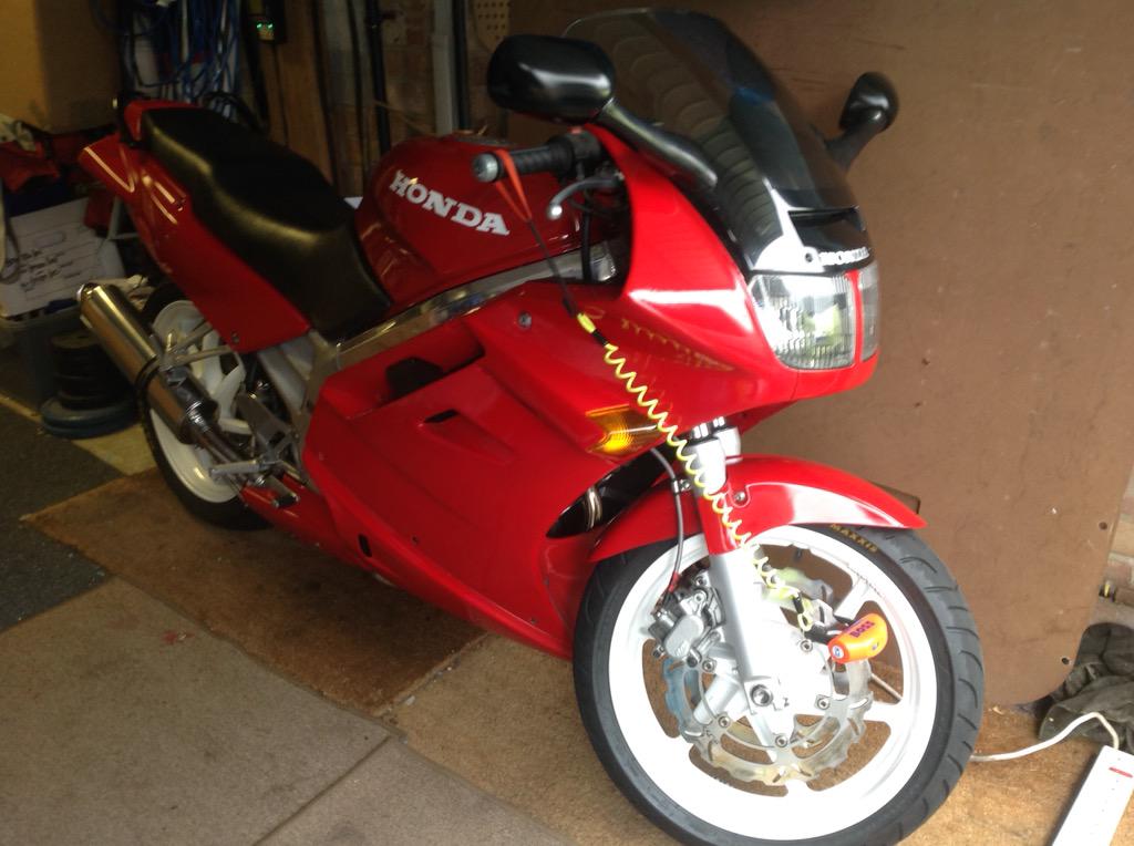 After all the hard work, can't get out - it's pouring down.......stuck in garage (fairweatherbikers)