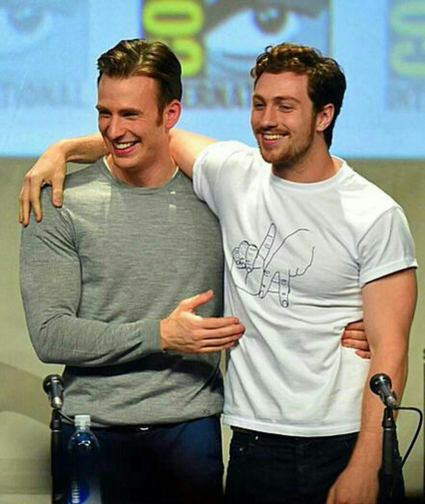 Happy Birthday to & today! Aaron Taylor Johnson turns 25 & Chris Evans turns 34.  