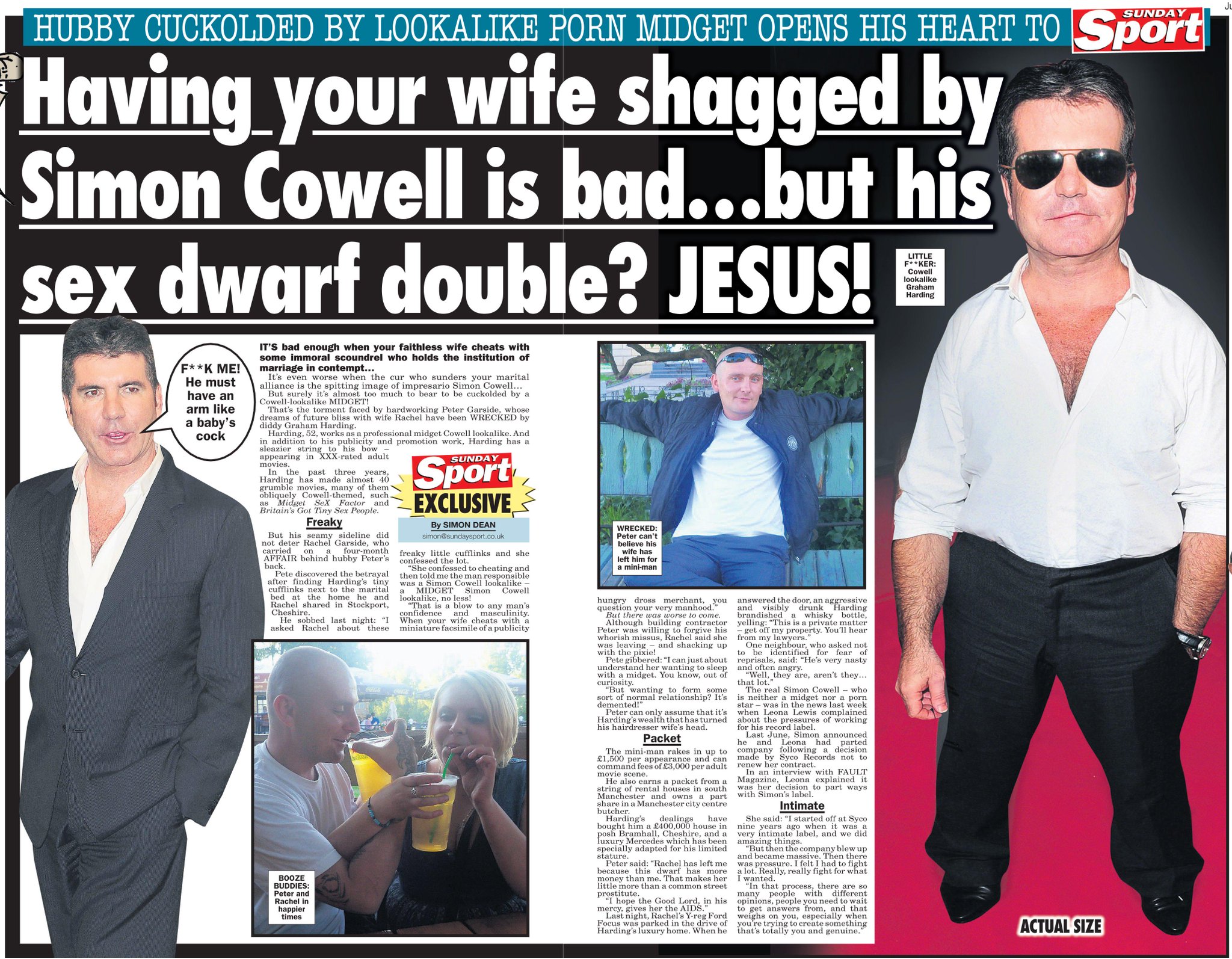 Sunday Sport ??? ????? "Simon Cowell sex midget stole my wife image Sunday Sport ??? ????? "Simon Cowell sex midget stole my wife