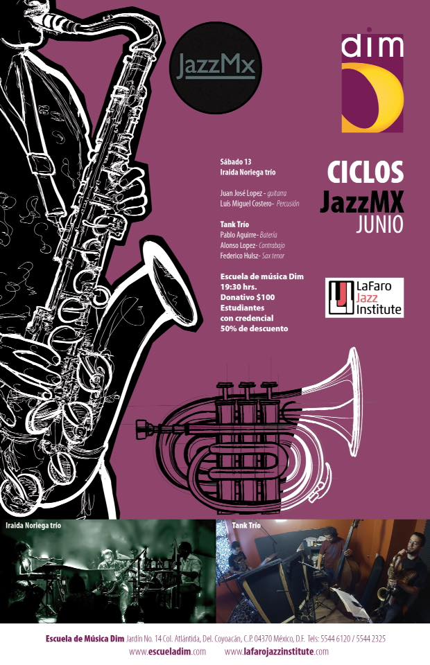 FedericoHulsz's tweet photo. HOY! Tank Trio (Pablo Aguirre, @zepolosnola, @FedericoHulsz ) en el @edmDIM también estará @iraidanoriega @jazz_mx http://t.co/a59Wor3hqf