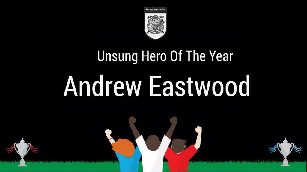 And our Unsung Hero of the Year is... Andrew Eastwood of Chadderton Park! #McrGrassrootsHeroes