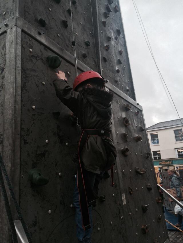 Fun on the climbing wall. #SCOUTitOUT