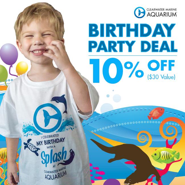 Book your birthday party at Clearwater Marine Aquarium and save 10% today! Book your party @ bit.ly/1JCJZZA